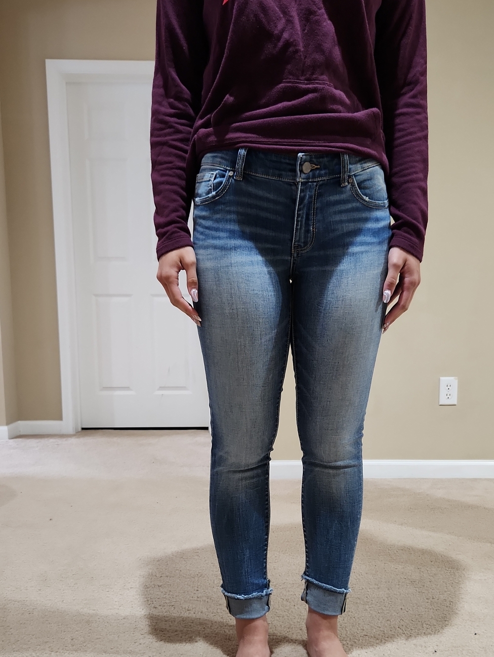 BKE Women's Faded Blue Skinny Jeans